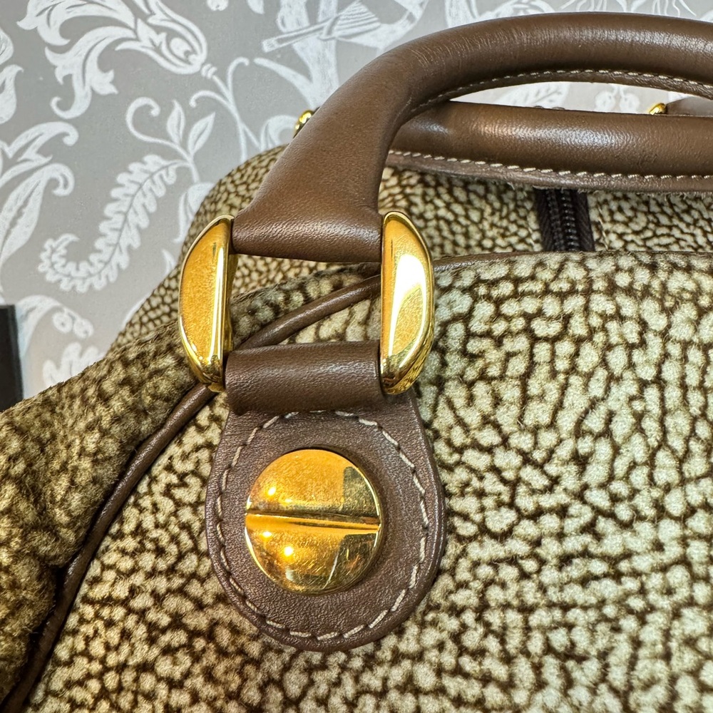 BORBONESE Brown Textured Satchel Pouch Included✨️ - Picture 7 of 16